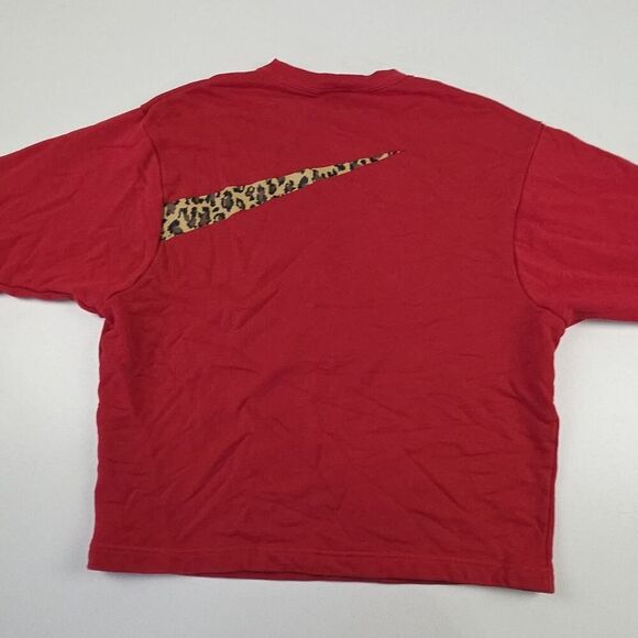 Nike Sweatshirt Womens Red Big Cheetah Swoosh Outdoor Ladies Athleisure Sz Small - Picture 9 of 10